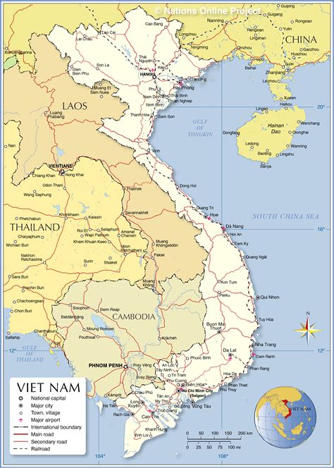 Map of Vietnam .